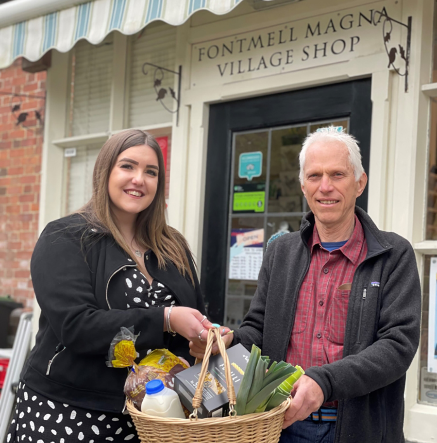 Dick Stainer, Chairmen of the Fontmell Magna Community Land Trust and Bryony Owen, Marketing & Communications Assistant.