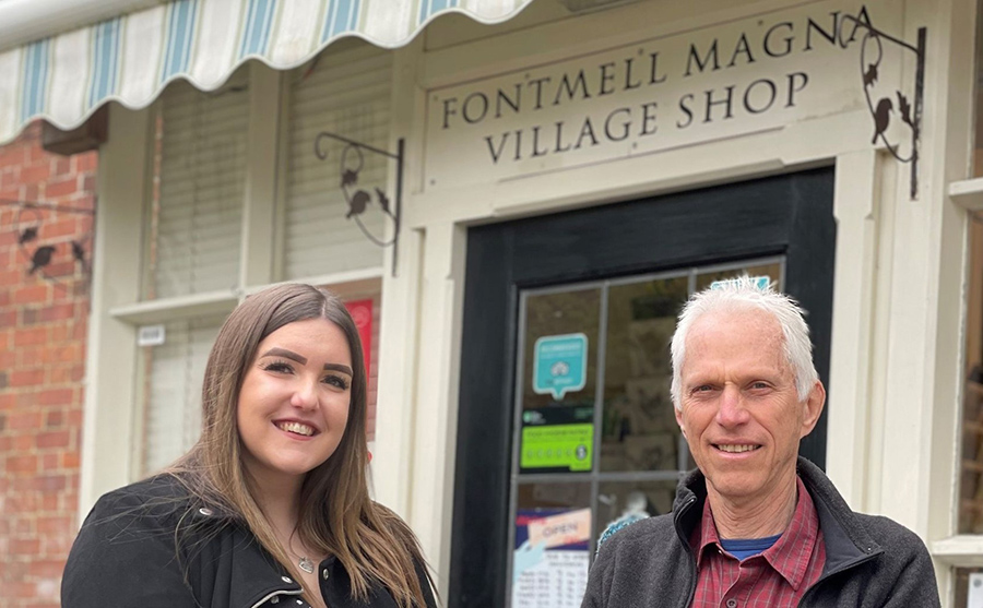 Dick Stainer, Chairmen of the Fontmell Magna Community Land Trust and Bryony Owen, Marketing & Communications Assistant.