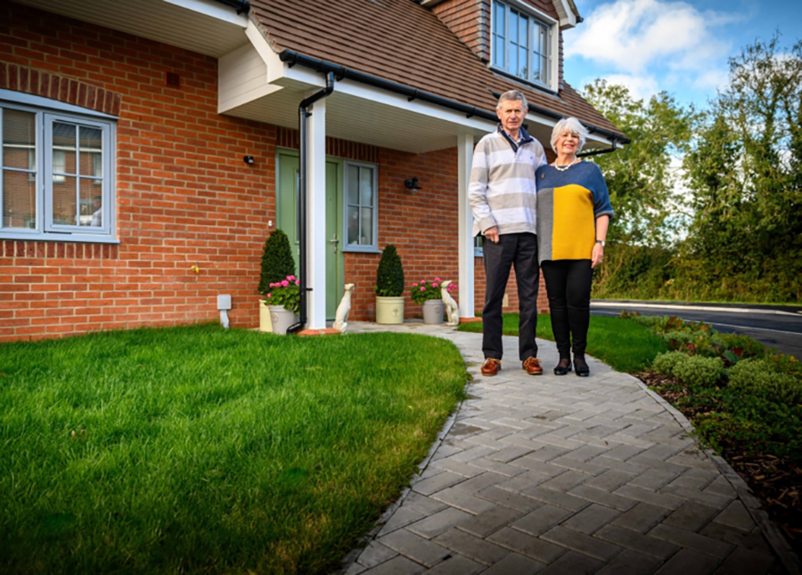 Martin & Hilary. Proud Pennyfarthing homeowners at Spring Meadows, Fontmell Magna.